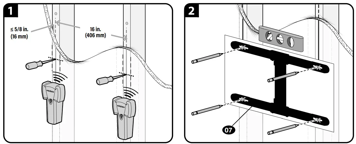 SeCURa QLF425-B2 Full Motion TV Wall Mount - Figure 14