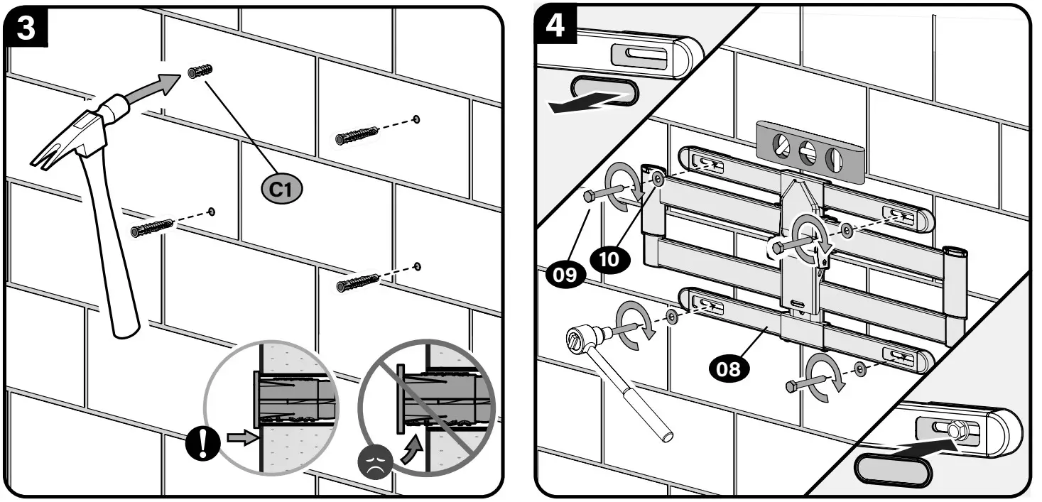 SeCURa QLF425-B2 Full Motion TV Wall Mount - Figure 17