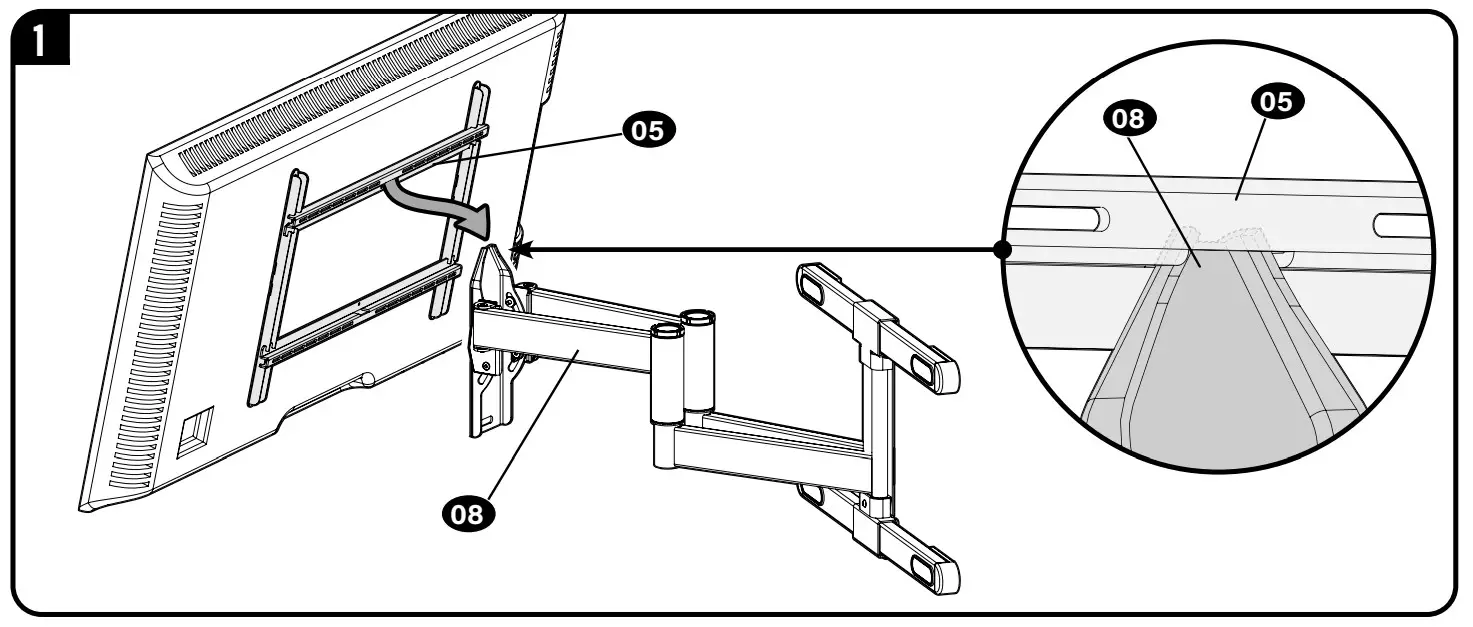 SeCURa QLF425-B2 Full Motion TV Wall Mount - Figure 19