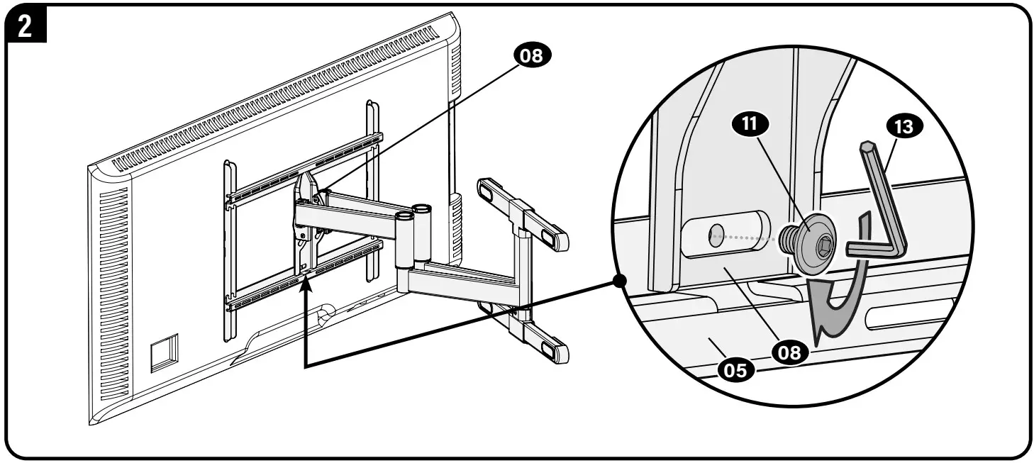 SeCURa QLF425-B2 Full Motion TV Wall Mount - Figure 20