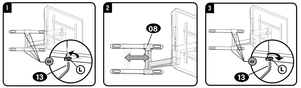 SeCURa QLF425-B2 Full Motion TV Wall Mount - Figure 24
