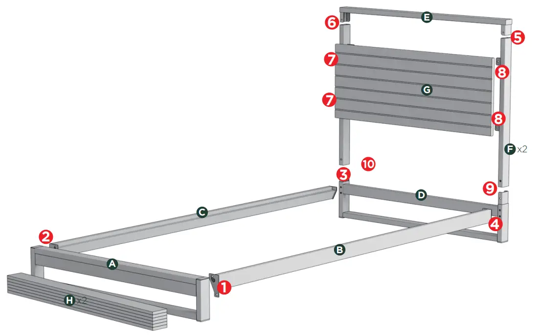 ZINUS IRPBH FBOSZ 1 Bed Frame -