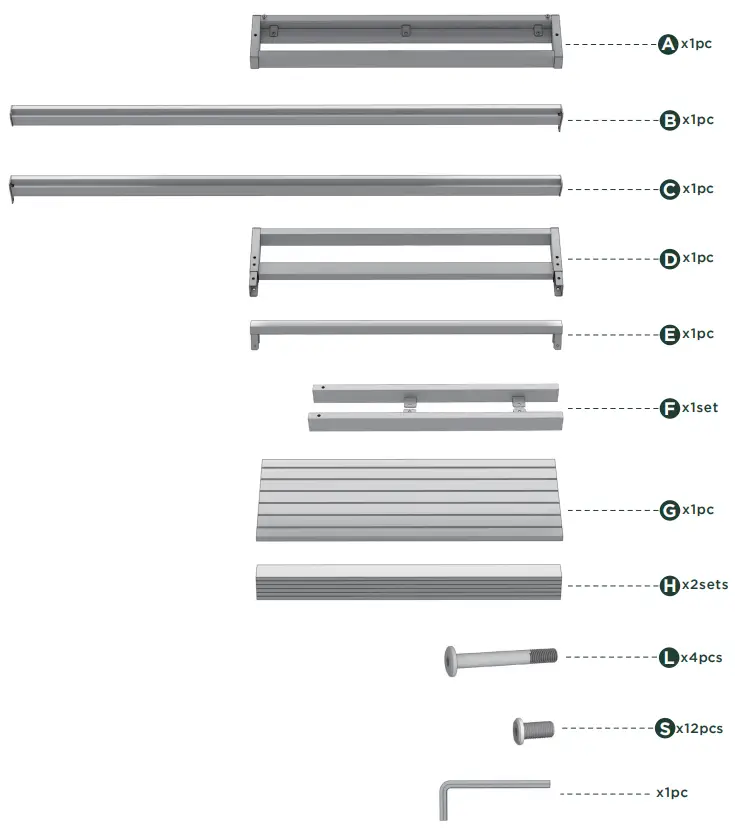 ZINUS IRPBH FBOSZ 1 Bed Frame - Components