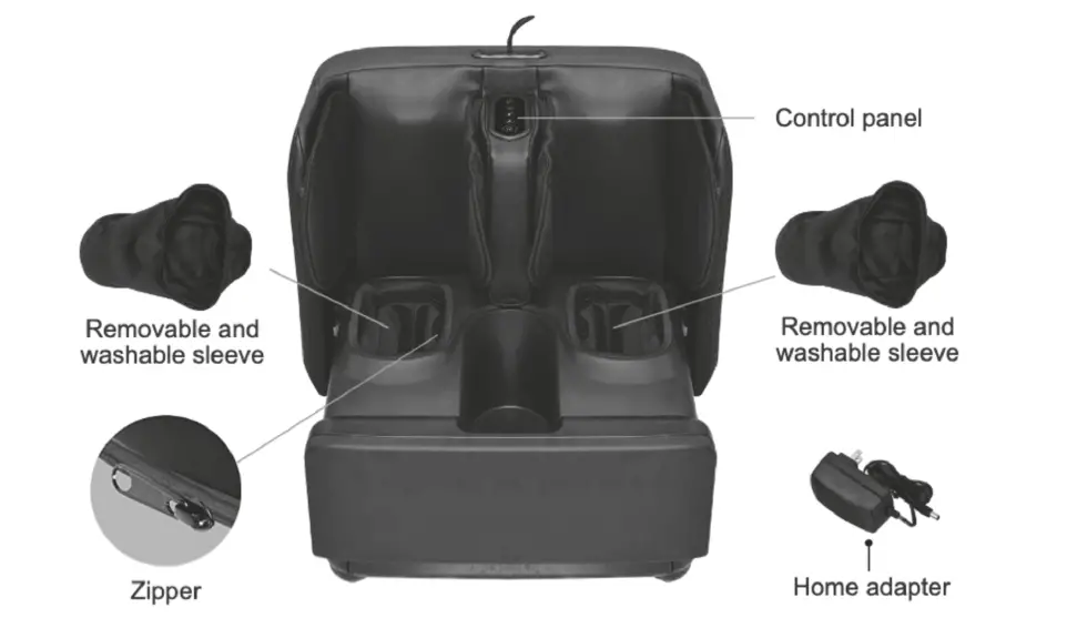 MEDIC THERAPEUTICS Shiatsu Foot LED Massager and Heated OTTOMAN FIG 1
