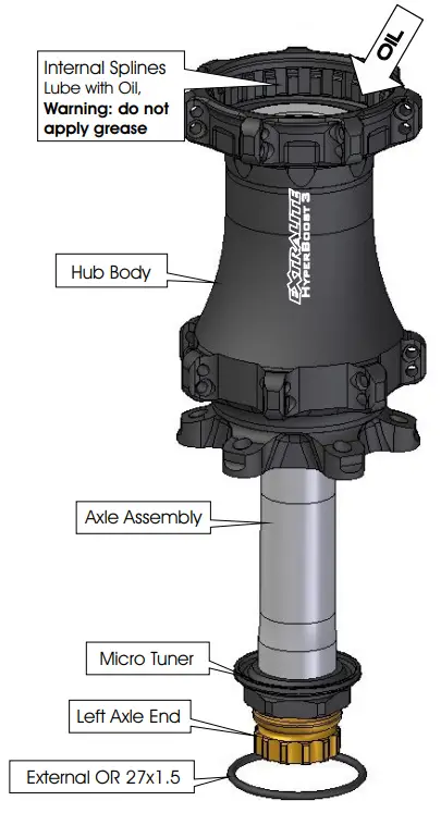 EXTRALITE HyperBoost3 R Rear Hub Maintenance (level 1) Complete cleaning