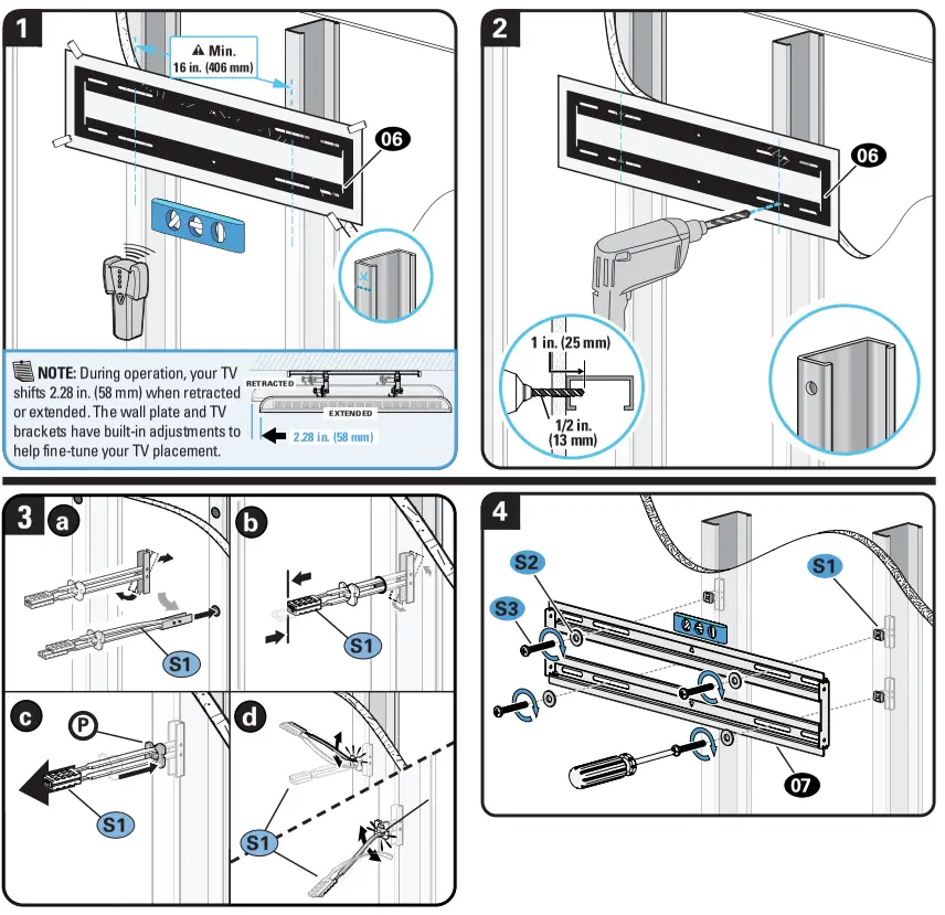 legrand LLT2 42 90 Inch Extendable Tilt Wall TV - fig 23