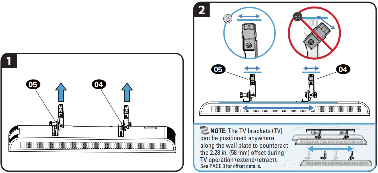 legrand LLT2 42 90 Inch Extendable Tilt Wall TV - fig 24