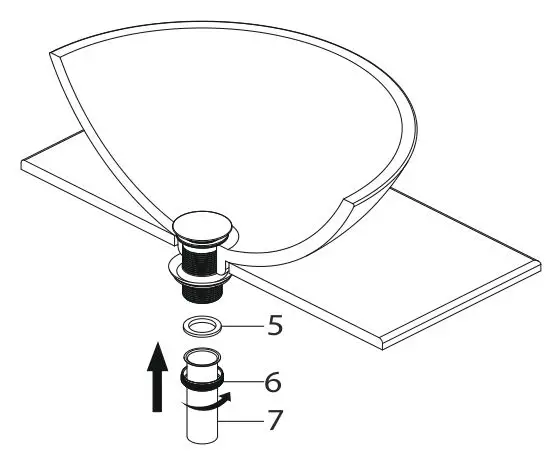 Kraus KVF-1220 Ramus Single Handle Vessel Faucet - Install Press pop-up assembly 2