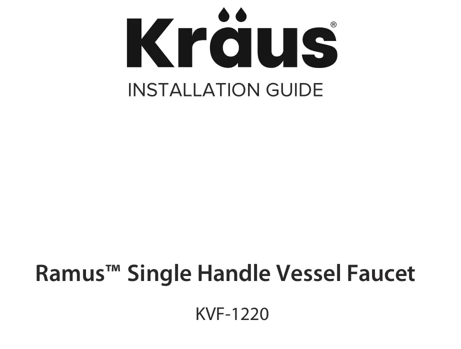 Kraus KVF-1220 Ramus Single Handle Vessel Faucet Installation Guide