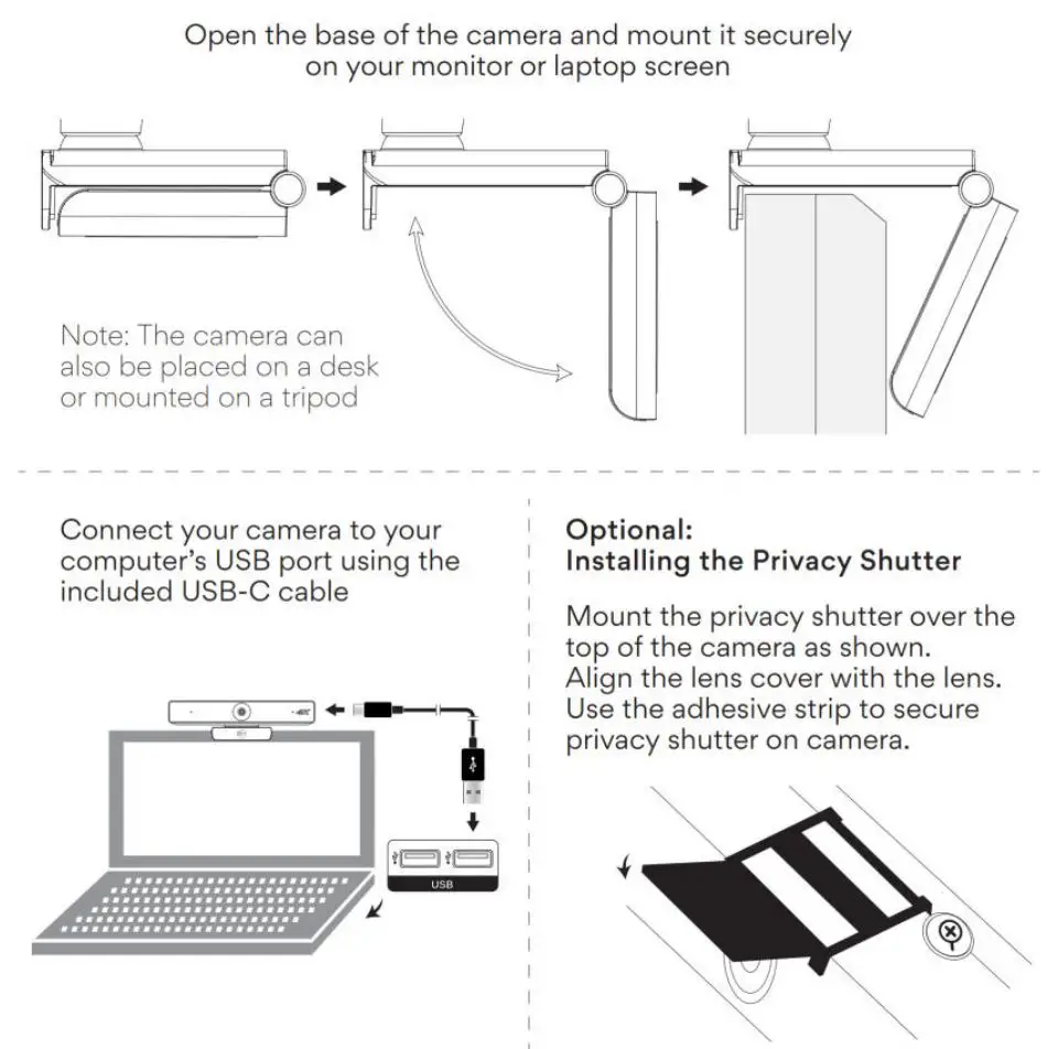 MEE audio CAM-C11Z 4K Ultra HD Conference Webcam User Manual - Getting Started