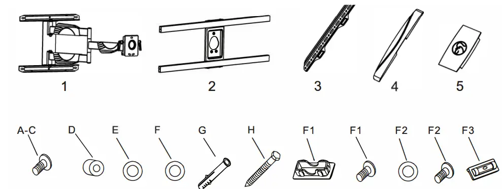 HAGOR BrackIT L Pivoting Wall Mount - Scope of delivery