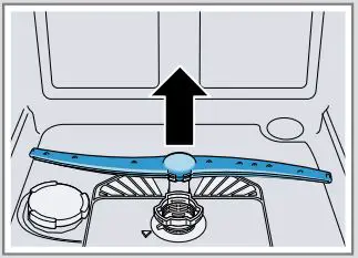 BOSCH SMS6HVI00I Free-Standing Dishwasher User Guide - Pull up the lower spray arm to remove
