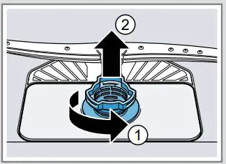 BOSCH SMS6HVI00I Free-Standing Dishwasher User Guide - Turn the coarse filter anticlockwise