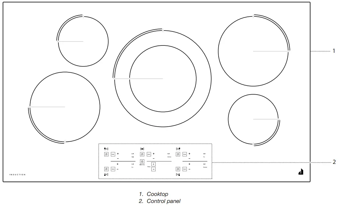 JENNAIR JIC4536KS Touch Activated Electronic Induction Cooktop -