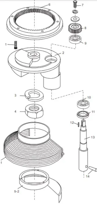 Turning Plate & Mixing Axle Diagram