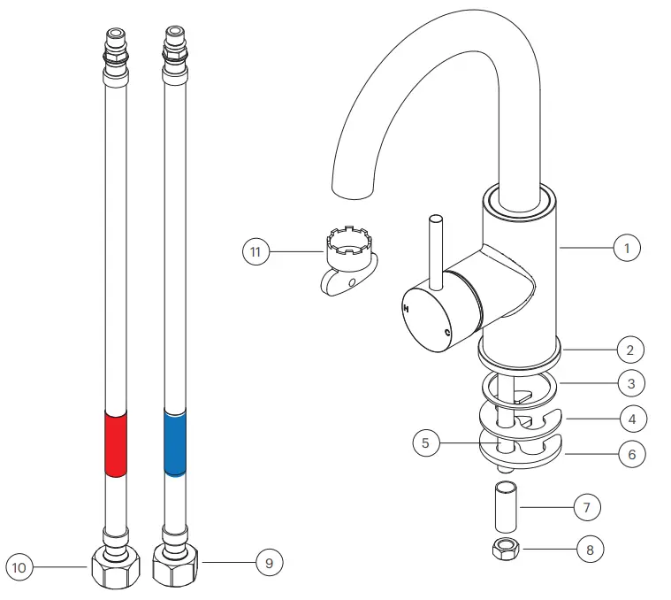 rogerseller 3606013601 Gooseneck Basin Mixer