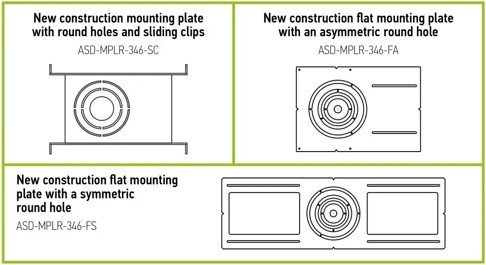 ‎ASD-LMPJBR-3D6CC-WH LED Round Recessed Mini Panel - ACCESSORIES (sold separately)