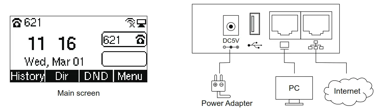 FLYINGVOICE P2X Series IP Phone - Assembling the phone