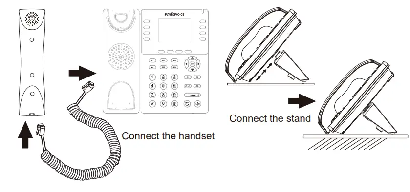 FLYINGVOICE P2X Series IP Phone - Assembling the phone