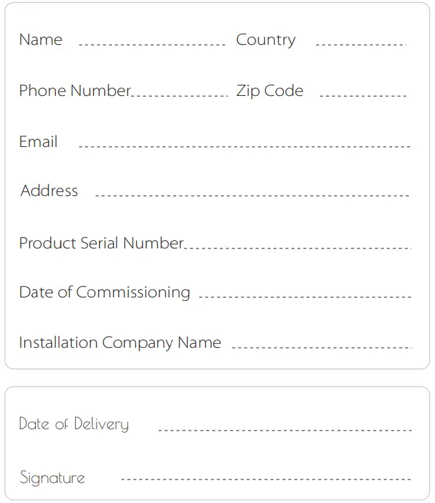 Warranty Registration Form
