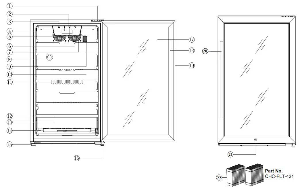 Whynter CHC 421HC Cabinet Cooler Humidor with Built in Cooling &amp Heating Temperature System - fig