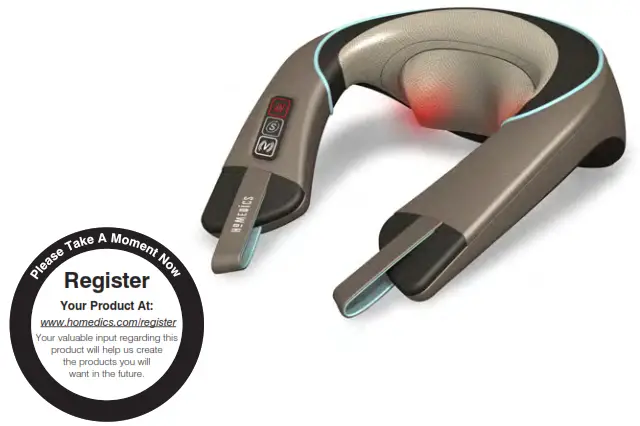 Homedics NMS-375 Shiatsu and Vibration Neck Massager with Heat Instruction - shiatsu and vibration