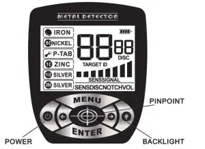 SUNPOW MD-620 Metal Detector - Control Pannel