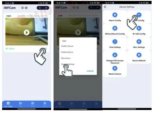 iWFCam W8 or W9 Mini WiFi Camera - Camera-APP Remote Connection(IP Mode)