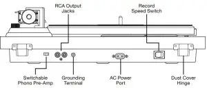 VICTROLA VPT-1000 Premier T1 Turntable - Back View