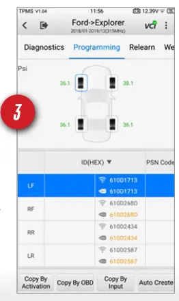 AUTEL ITS600 Activate Read Relearn TPMS Sensor- STEP THREE