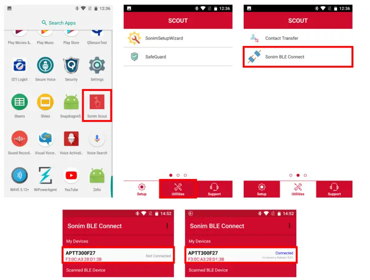 aina PTT Smart Button to Sonim XP8- BLE application