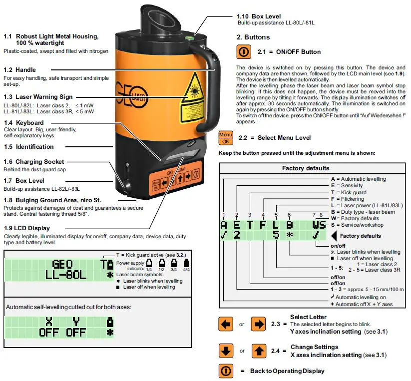 GEO LASER LL-80L-81L Plumb-Up Laser-1