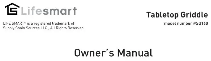 Lifesmart Tabletop Griddle Owner's Manual