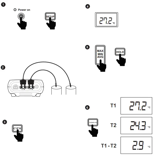MASTECH MS6512 Digital Thermometer fig2