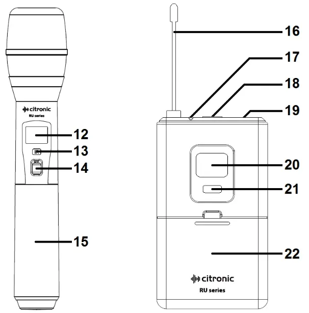 citronic RU105 Multi UHF Wireless System - Transmitter