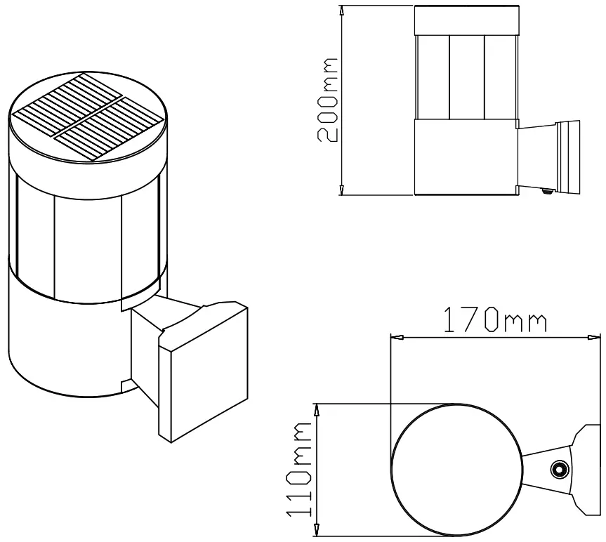 Plusrite PLS WL 8W 3K 6K LED Solar Wall light - charges