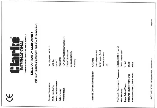 FIG 22 DECLARATION OF CONFORMITY