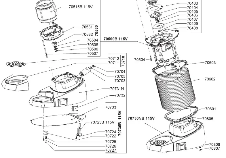 OMCAN 39687 Santos Juice Extractors - Parts Breakdown 4