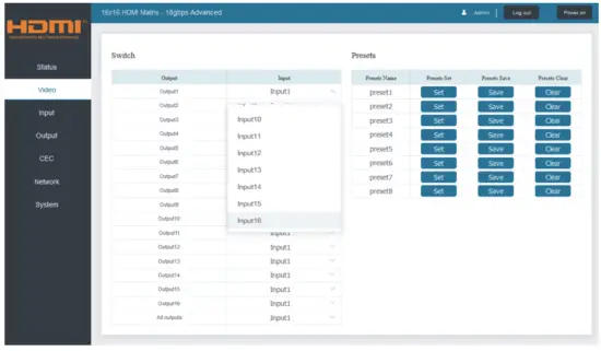 infobit iMatrix H88A 18Gbps 16x16 HDMI Matrix with ARC Function - app6