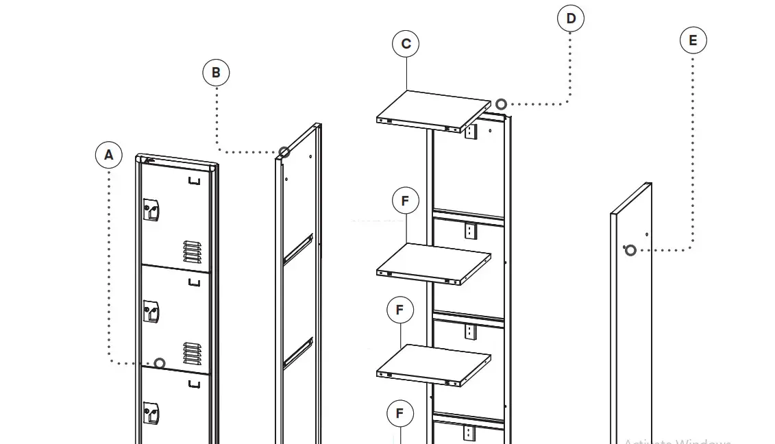 ADIR office For Tier Locker Back Panel