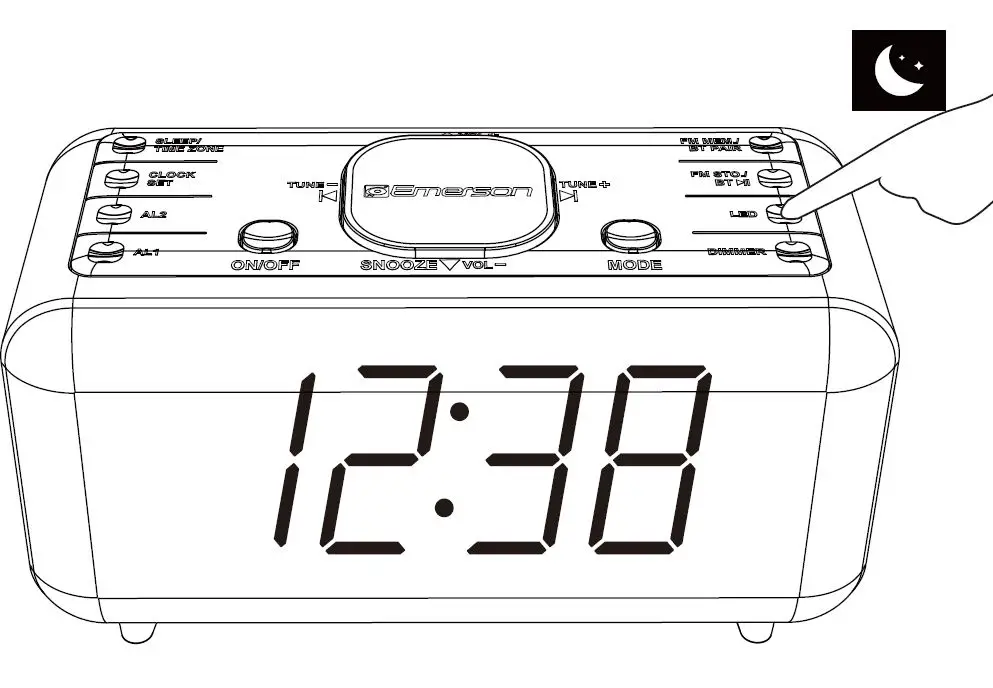 EMERSON CKS1521 SmartSet Alarm Clock Radio with Bluetooth Speaker 7
