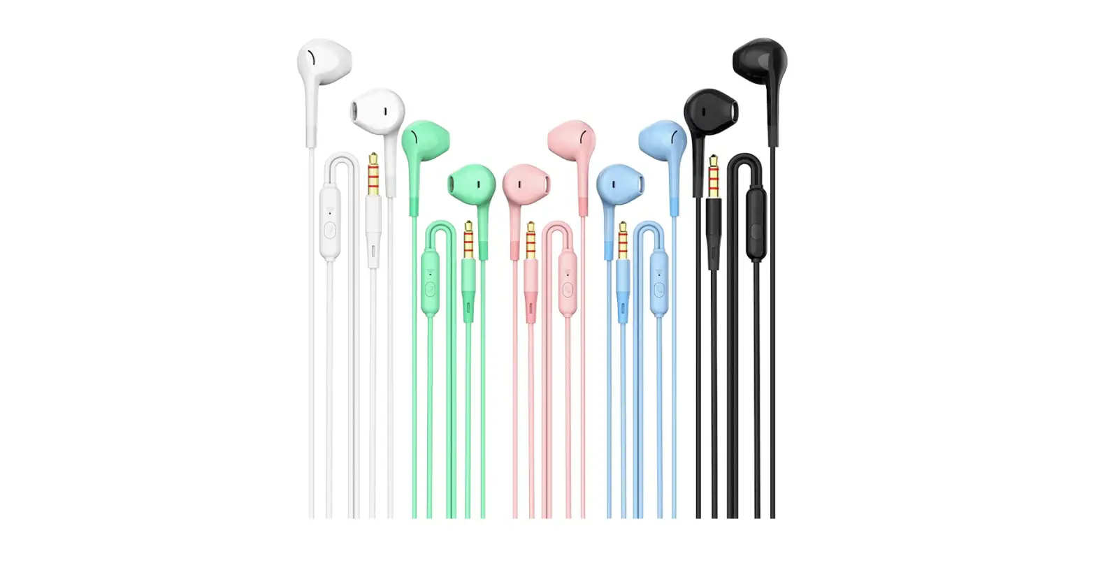 Earbuds Headphones 5 In One Pack, Wired Earbud With Heavy Bass Stereo Noise Blocking-complete Features/user Guide