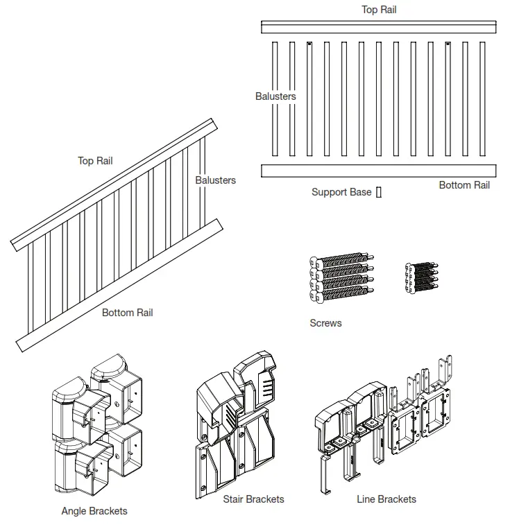VERANDA 34110953 T Rail PolyComposite Rail and Stair