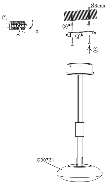 Paul Neuhaus 315387 Q-ETIENNE LED Pendant Light Steel - fig1