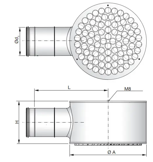 Lindab DCS Circular Air Nozzle Diffuser - Figure 2
