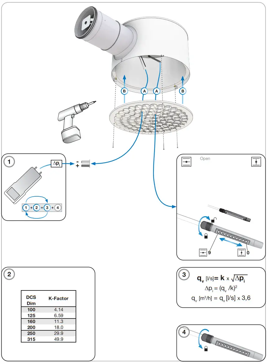 Lindab DCS Circular Air Nozzle Diffuser - Figure 6