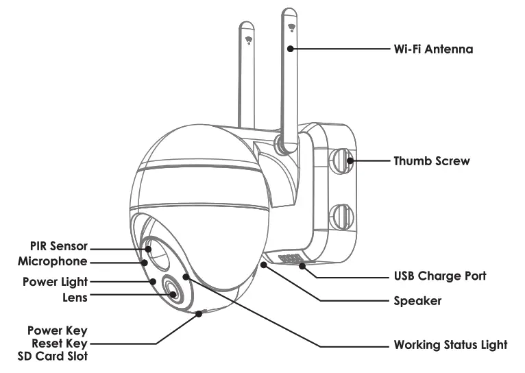 COOAU ZS GX1S Outdoor Waterproof Security Camera - fig