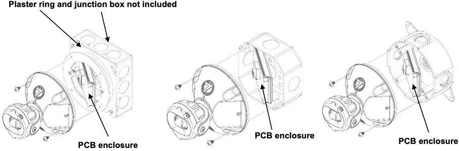 Illustration showing installation of PCB Enclosure