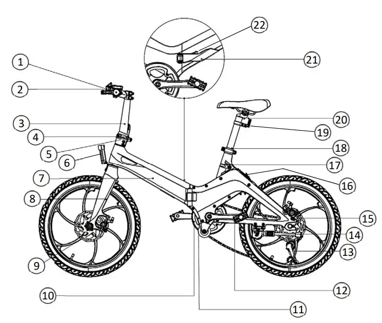 MS ENERGY e-Bike i10 Electric Bike Instruction Manual - BASIC STRUCTURE AND NAMES