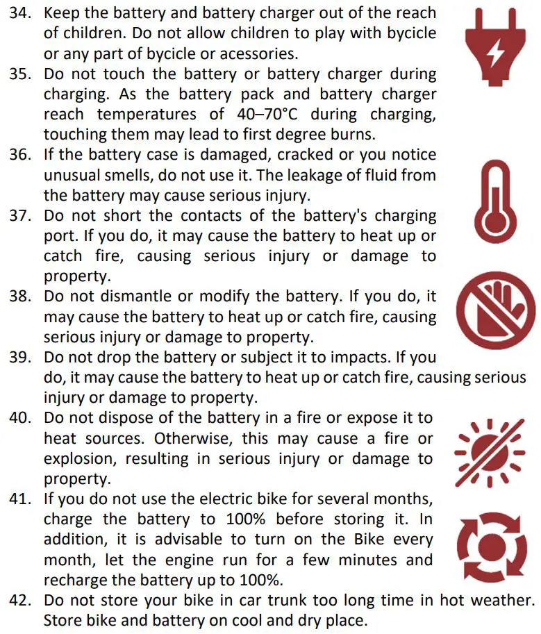 MS ENERGY e-Bike i10 Electric Bike Instruction Manual - BATTERY